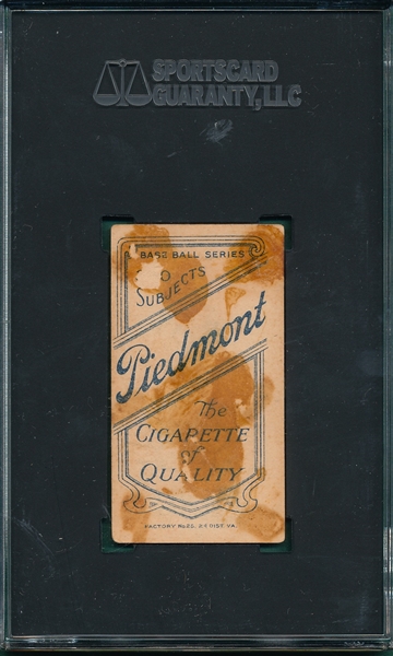 1909-1911 T206 Brown, M., Chicago On Shirt, Piedmont Cigarettes SGC 1