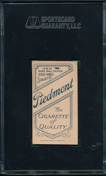1909-1911 T206 Schaeffer, Washington, Piedmont Cigarettes SGC 55