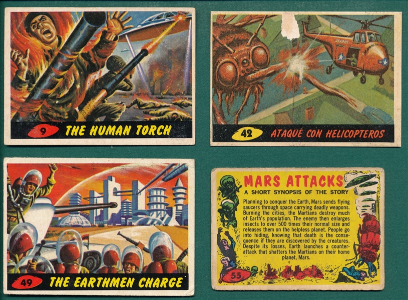1962-66 Mars Attacks Lot of (4) W/ Checklist