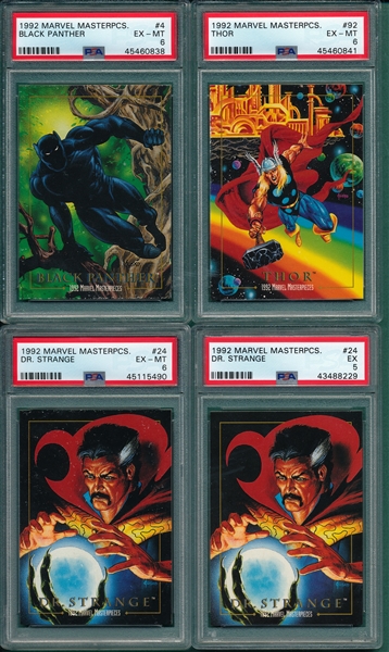 1992 Marvel Masterpieces Complete Set (100) Plus 300 Extras, PSA