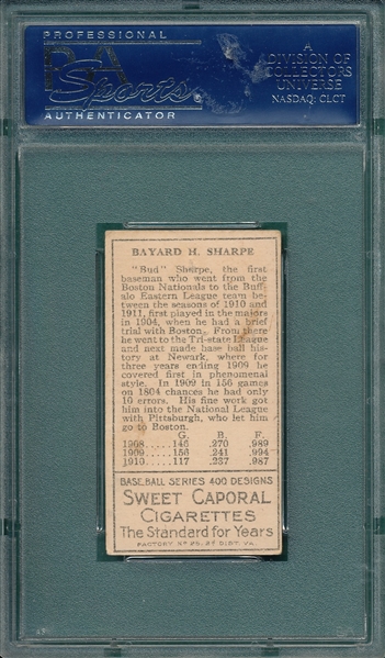1911 T205 Sharpe Sweet Caporal Cigarettes PSA 1