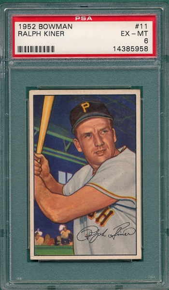 1952 Bowman #11 Ralph Kiner PSA 6