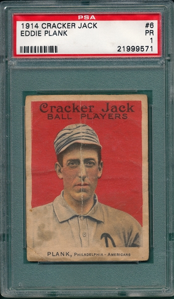 1914 Cracker Jack #6 Eddie Plank PSA 1