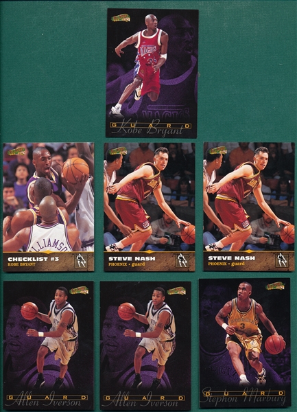 1996 Score Board Lot of (7) W/ Nash, Iverson & Kobe, Rookies