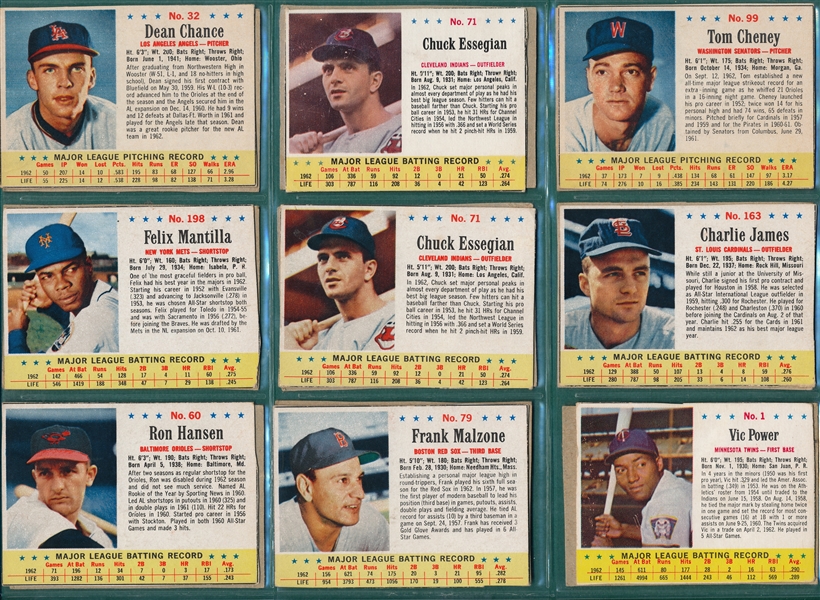 1961-63 Post/Jello Lot of (43) W/ 1963 Mays & Mantle