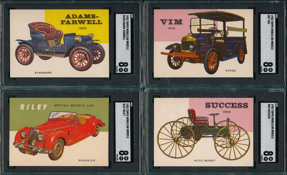 1953 Topps World On Wheels Lot of (7) W/ #33 Willys SGC 8