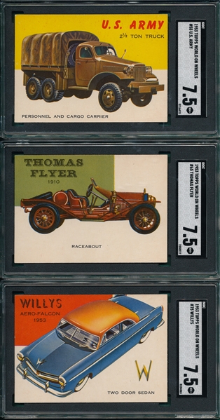 1953 Topps World On Wheels Lot of (7) W/ #97 Packard SGC 7.5