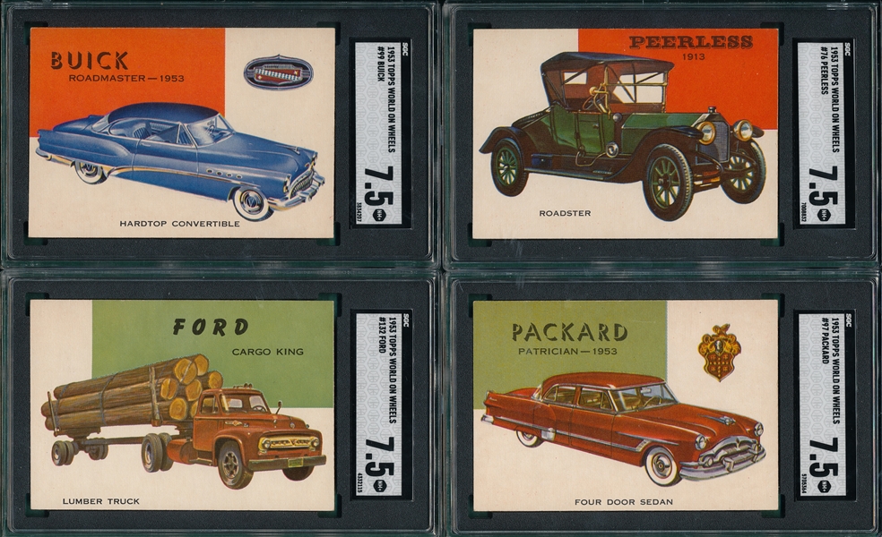 1953 Topps World On Wheels Lot of (7) W/ #97 Packard SGC 7.5