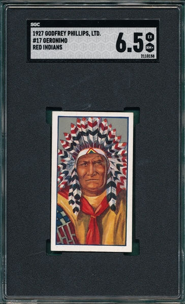 1927 Godfrey Phillips, Ltd. #17 Geronimo, Red Indians, SGC 6.5