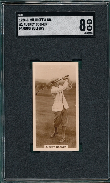 1928 J. Milhoff & Co. #1 Aubrey Boomer, Famous Golfers, SGC 8 *Highest SGC*