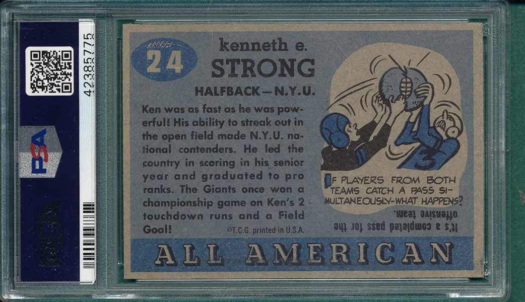 1955 Topps All American #24 Ken Strong PSA 7