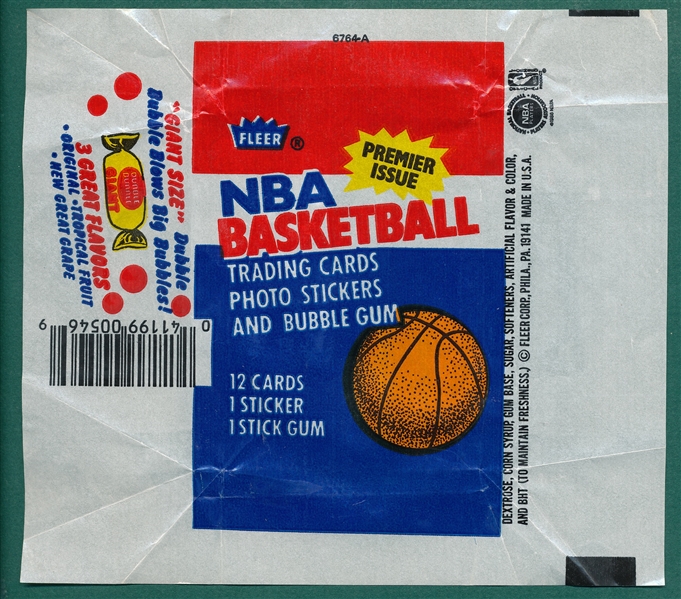 1986 Fleer Basketball Wrappers Lot of (10)