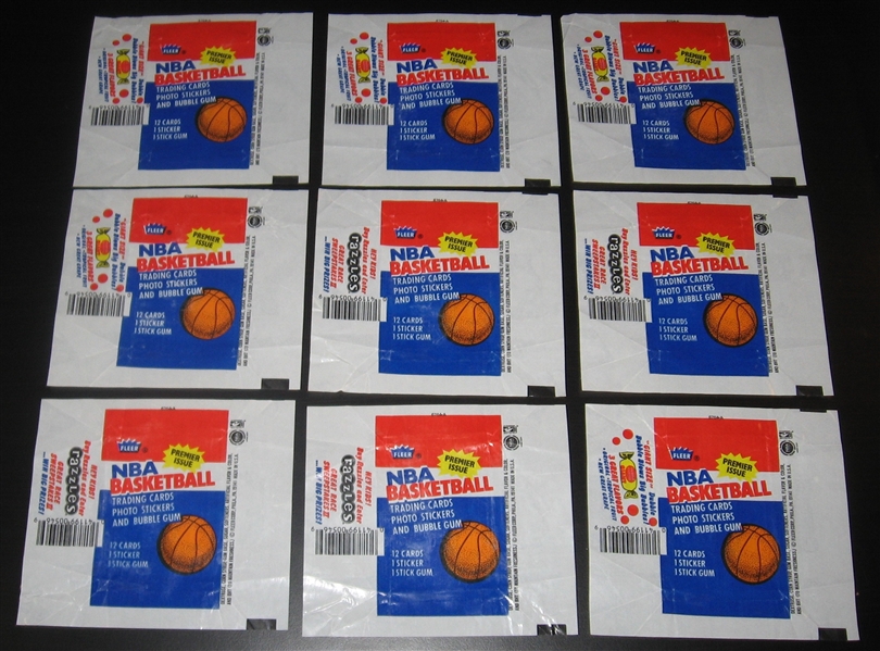 1986 Fleer Basketball Wrappers Lot of (10)