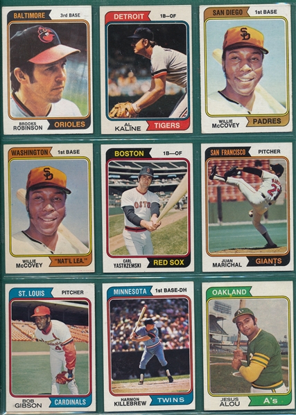1974 Topps Baseball Complete Set (660), Plus Variations & Traded, W/ Winfield, Rookie