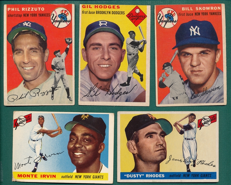 1954/55 Topps Lot of (5) W/ '54 Rizzuto
