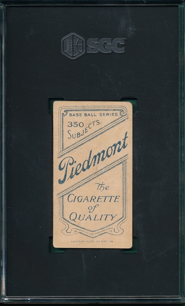 1909-1911 T206 Mathewson, Dark Cap, Piedmont Cigarettes SGC 2.5
