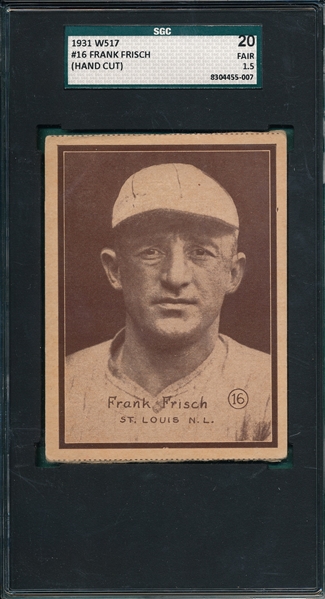 1931 W517 #16 Frank Frisch SGC 20