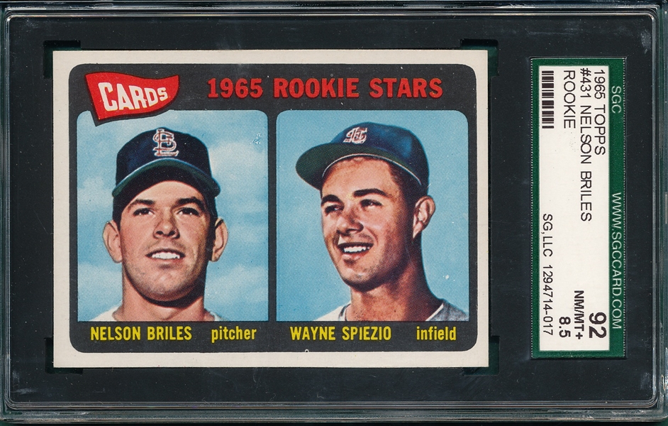 1965 Topps #431 Briles/Spiezio SGC 92 *Rookie*