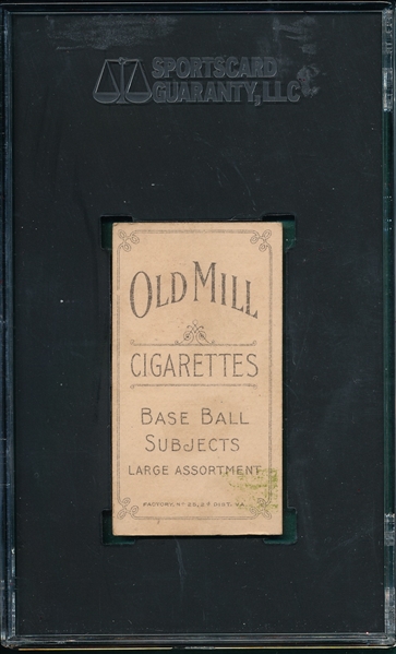 1909-1911 T206 Schaefer, Washington, Old Mill Cigarettes SGC 5.5