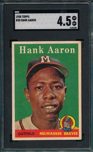1958 Topps #30 Hank Aaron SGC 4.5
