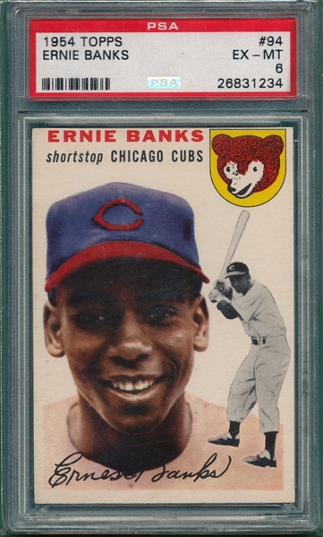 1954 Topps #94 Ernie Banks PSA 6 *Rookie*
