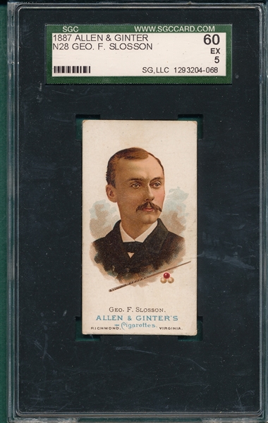 1887 N28 Geo. F. Slosson Allen & Ginter Cigarettes SGC 60