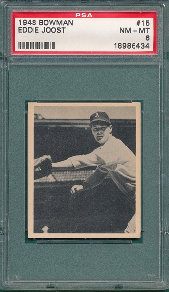 1948 Bowman #15 Eddie Joost PSA 8 