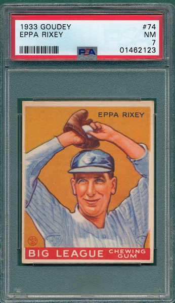 1933 Goudey #74 Eppa Rixey PSA 7