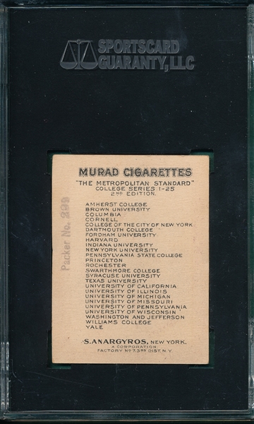 1910 T51 Williams College Murad Cigarettes SGC 70 *Basketball*
