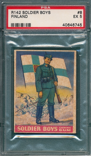 1936 Goudey R142 #8 Finland Soldier Boys Gum PSA 5