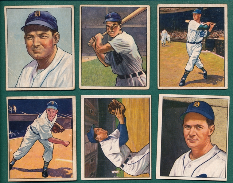 1950 Bowman Lot of (18) Tigers W/ #8 Kell