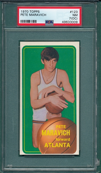 1970 Topps Basketball #123 Pete Maravich PSA 7 (OC) *Rookie*