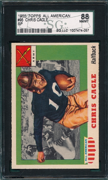 1955 Topps All American Football #95 Chris Cagle SGC 88 *SP*
