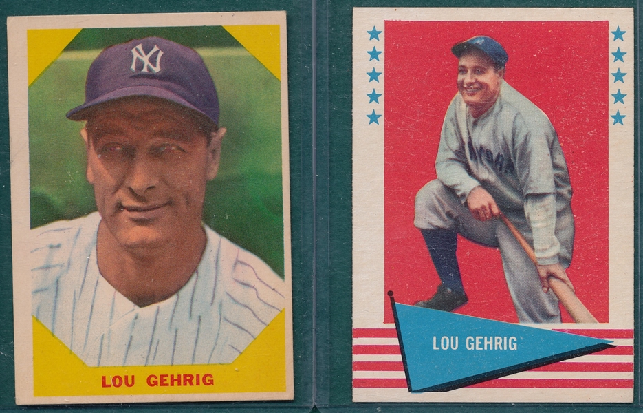 1960 & 61 Fleer Lou Gehrig, Lot of (2)