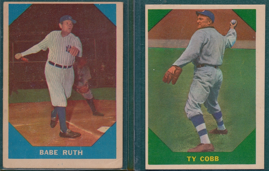 1960 Fleer Greats #42 Cobb & #3 Ruth, Lot of (2)