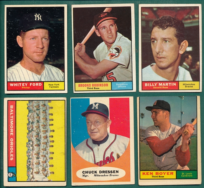 1961 Topps Lot of (11) HOFers W/ Musial
