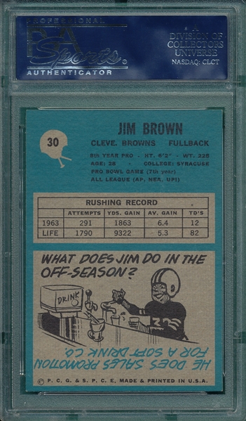 1964 Philadelphia #30 Jim Brown PSA 7
