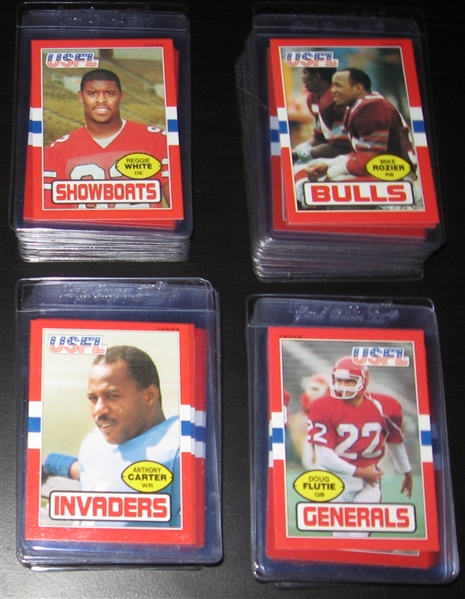 1985 Topps USFL Complete Set (132) W/ #45 Kelly, #65 Young & #86 Walker PSA 8