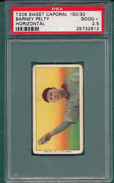 1909-1911 T206 Pelty, Horizontal, Sweet Caporal Cigarettes PSA 2.5