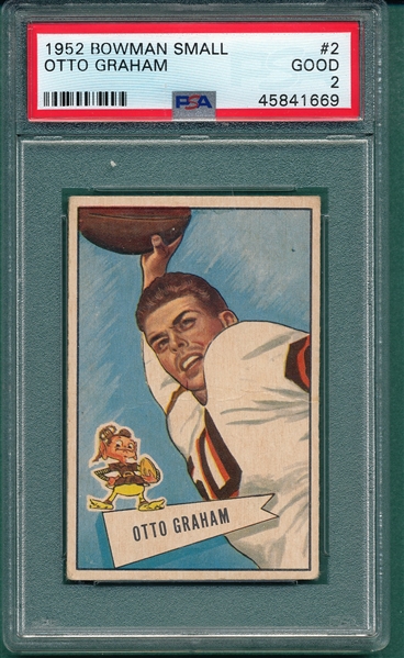 1952 Bowman Football Small #2 Otto Graham PSA 2
