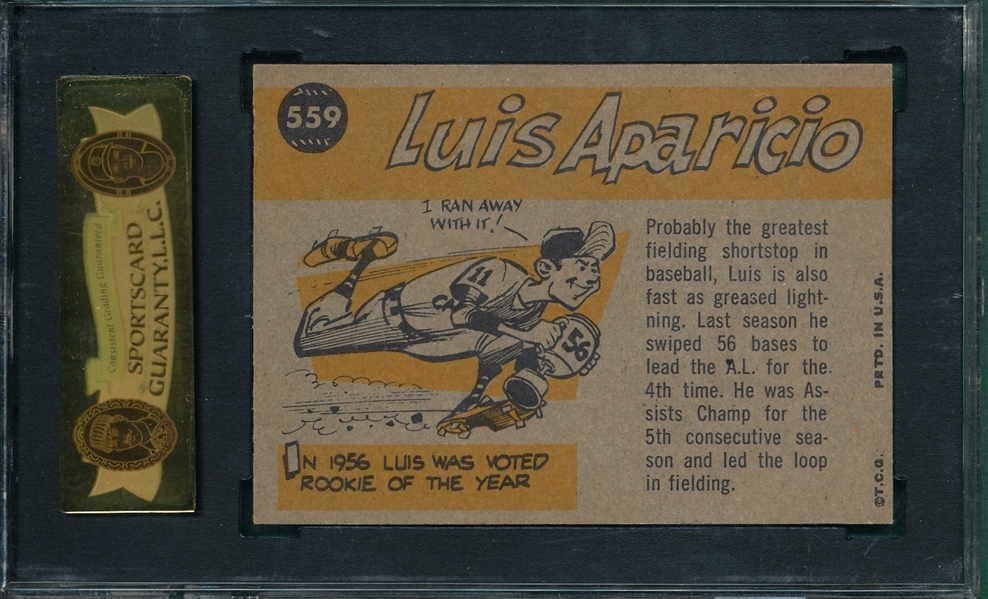 1960 Topps #559 Luis Aparicio, AS, SGC 84 *Hi #*