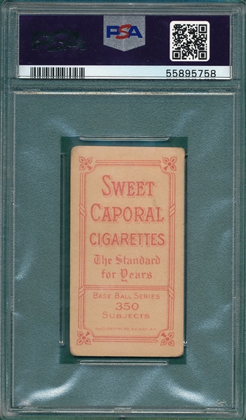 1909-1911 T206 Huggins, Hands To Mouth, Sweet Caporal Cigarettes PSA 2