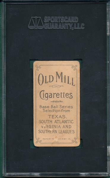 1909-1911 T206 Shaughnessy Old Mill Cigarettes SGC 1.5 *Southern League*