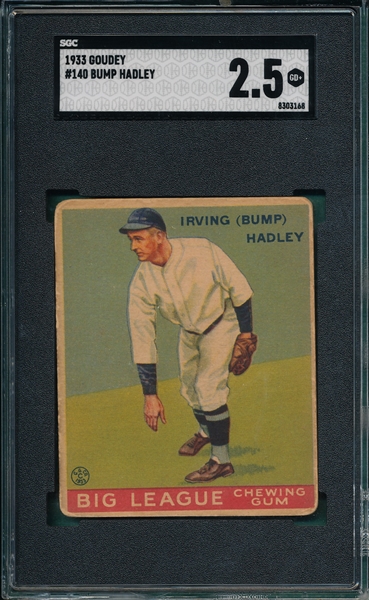 1933 Goudey #140 Bump Hadley SGC 2.5