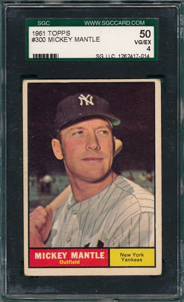 1961 Topps #300 Mickey Mantle SGC 50