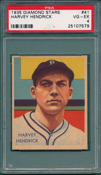 1934-36 Diamond Star #41 Harvey Hendrick PSA 4