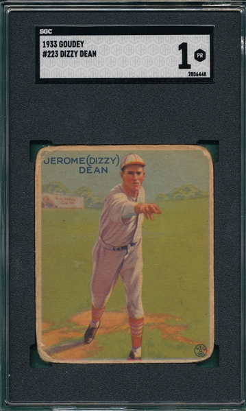 1933 Goudey #223 Dizzy Dean SGC 1 