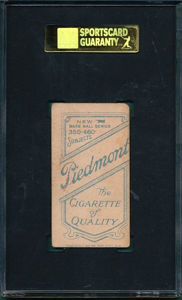 1909-1911 T206 Ty Cobb, Red Portrait, Piedmont Cigarettes SGC 30 *Factory 42*