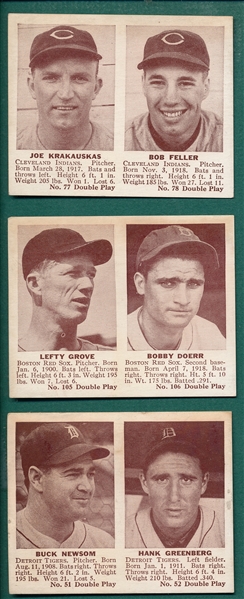 1941 Double Play Lot of (3) W/ Grove, Greenberg & Feller