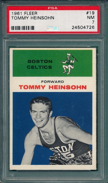 1961 Fleer Basketball #19 Tommy Heinsohn PSA 7